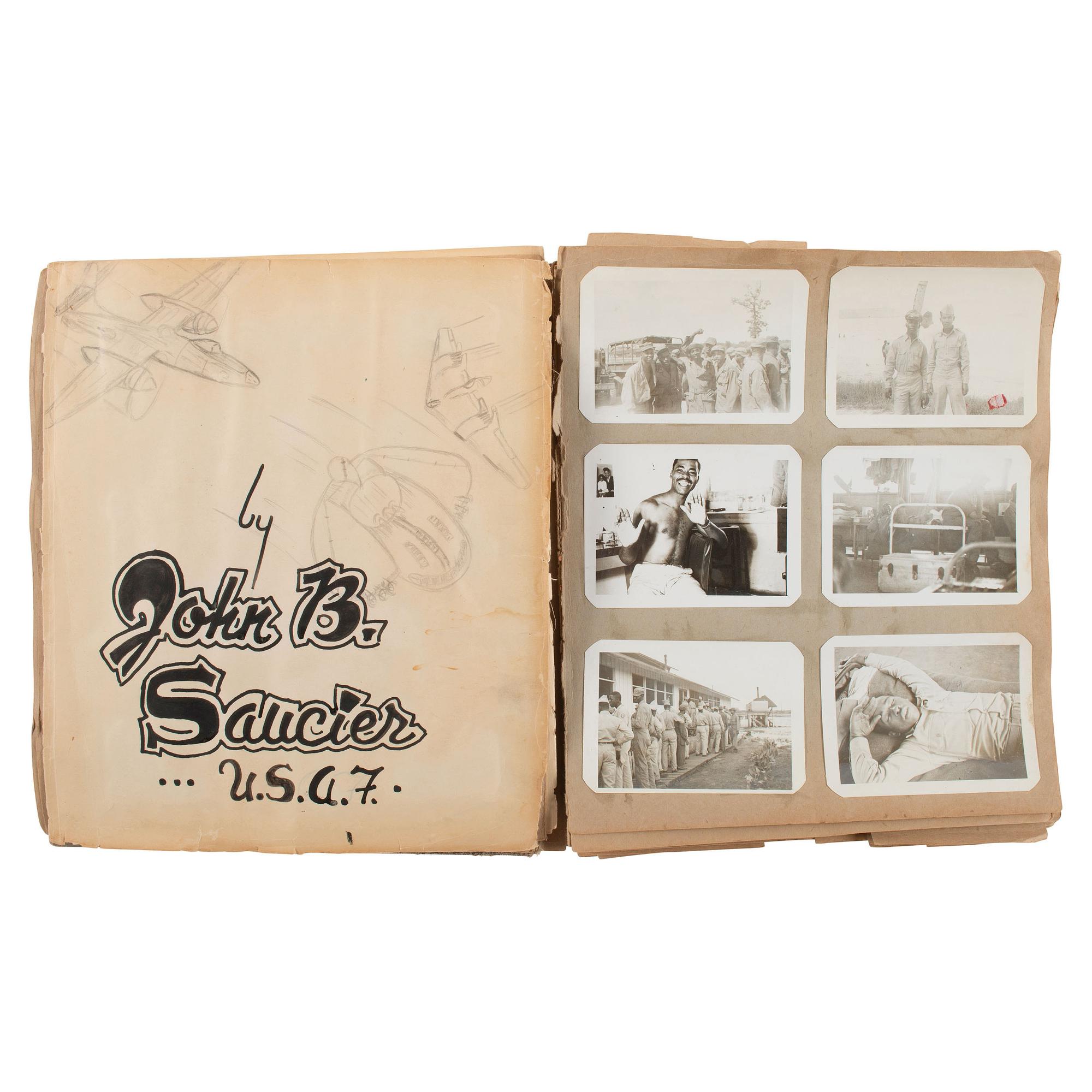 [African Americana] [Korean & Vietnam War] Saucier, Jr., John B. Dog Tags and Photo Album of an African American USAF Sgt