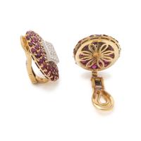 RUBY AND DIAMOND EARCLIPS