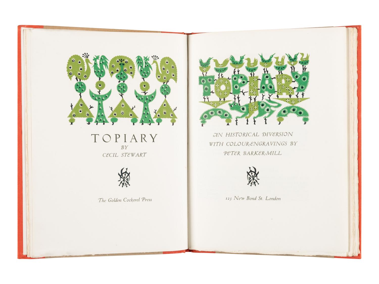 [GOLDEN COCKEREL PRESS]. STEWART, Cecil. Topiary. London: The Golden Cockerel Press, [1954].