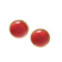 YELLOW GOLD AND CORAL EARRINGS