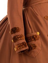 Wool Walking Dress/Coat Trimmed with Velvet, 1860s