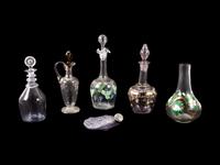 A Large Collection of Blown Glass Decanters, Pitchers, Vases and Cups
