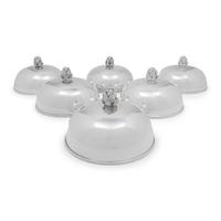 A Set of Six Puiforcat Silver-Plate Cloches