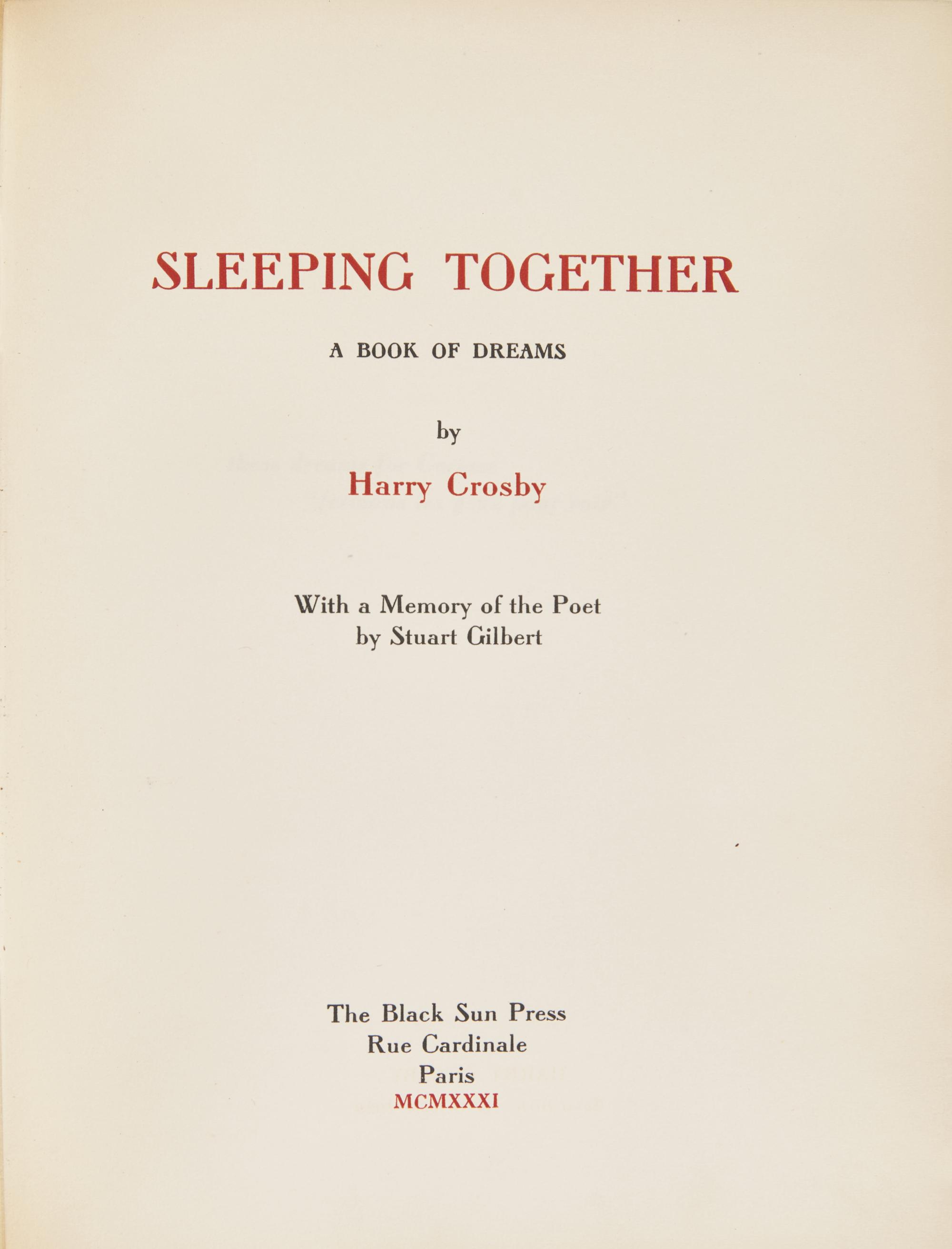 [Black Sun Press] Crosby, Harry. Collected Poems of Harry Crosby