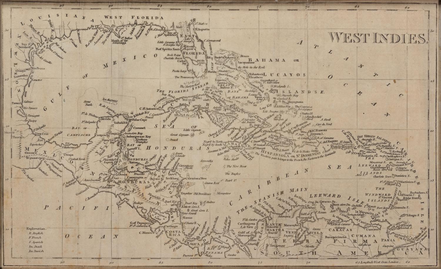 [CENTRAL AMERICA] Three maps of the Southeastern United States, the Caribbean, and Central America.
