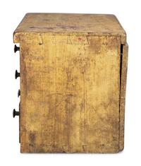 A Southern Yellow Painted Cherrywood and Yellow Pine Miniature Chest