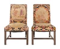 A Pair of George III Style Needlepoint Upholstered Side Chairs