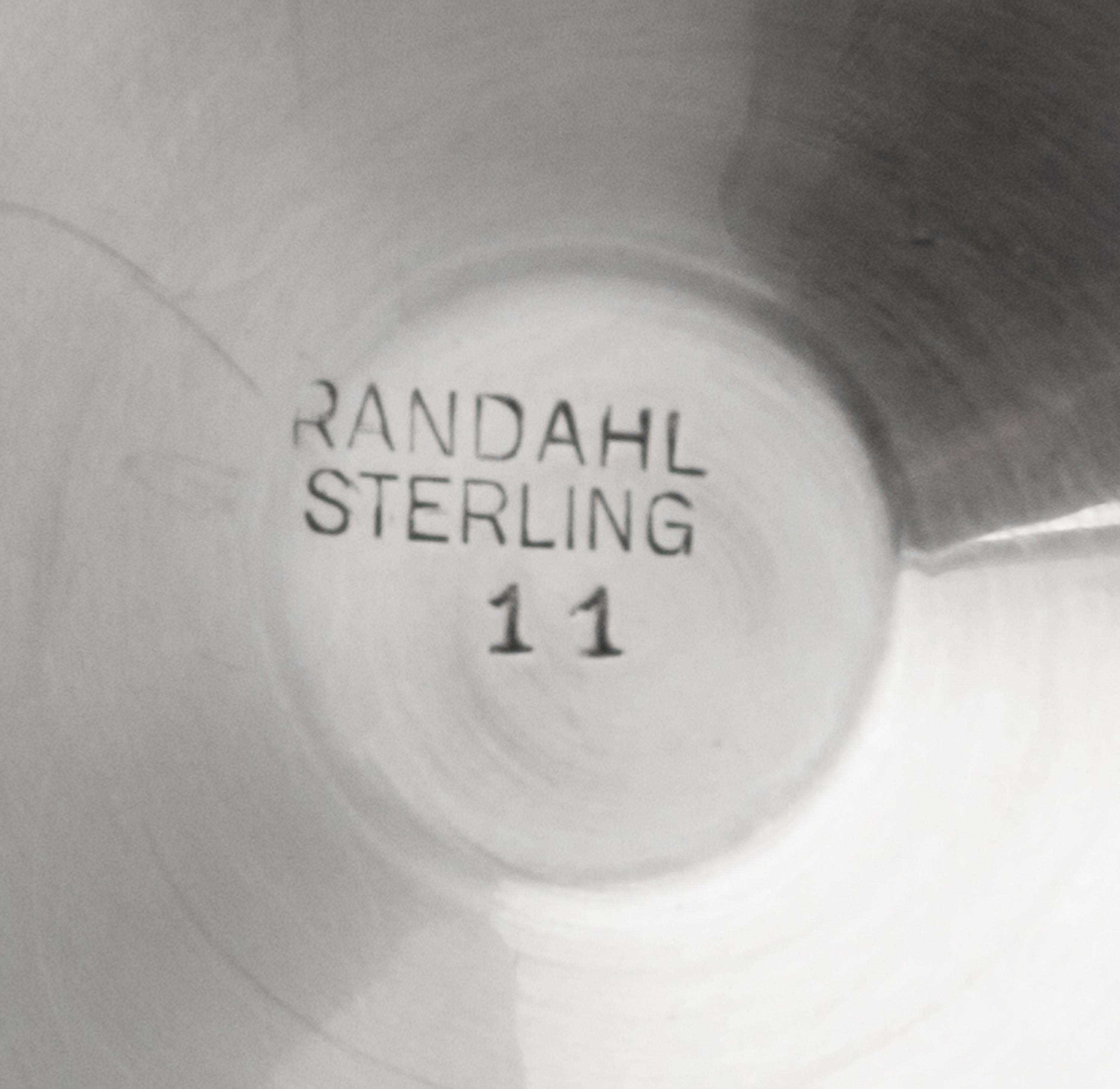 A Set of Fifteen American Cordial Cups, The Randahl Shop, Chicago, IL, each bell form cup set on a knopped baluster stem, raised on a c