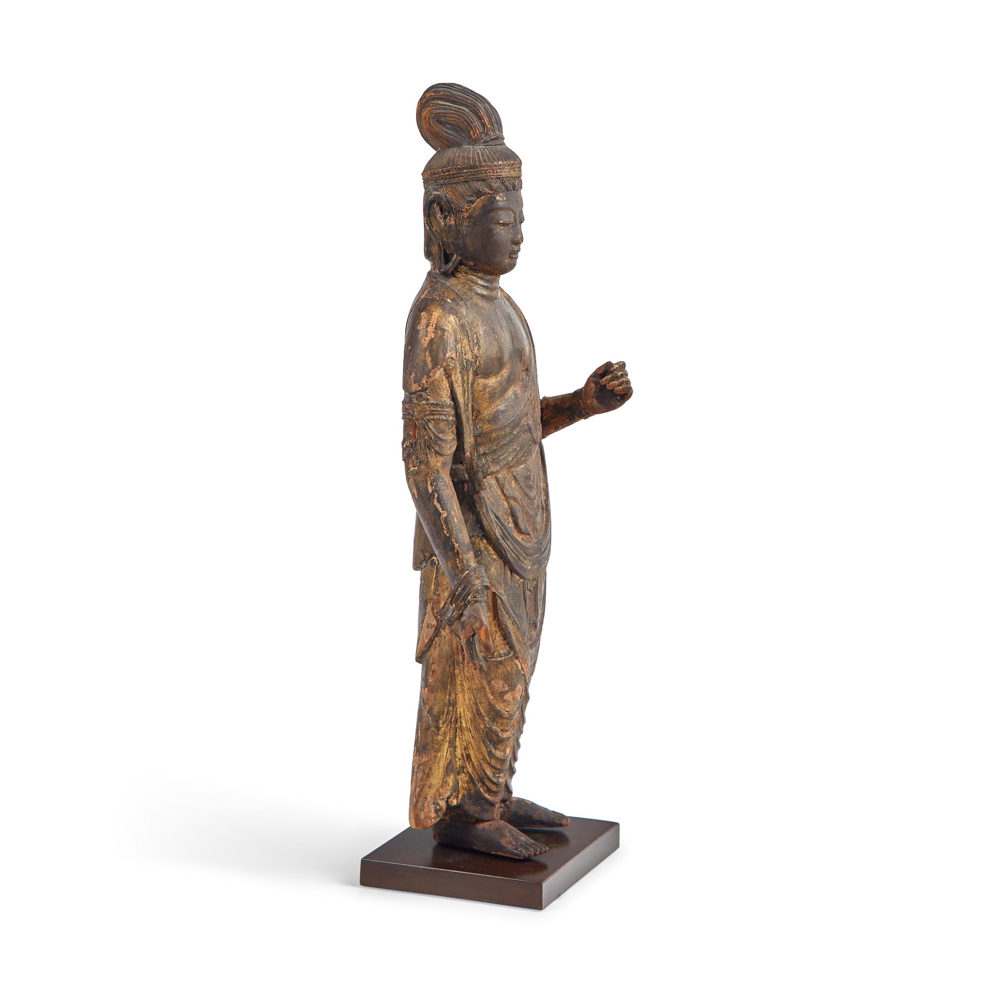 A Japanese Gilt Wood Figure of Kannon Bosatsu, Heian Period, 11th Century