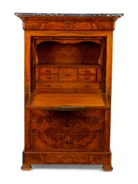 An Empire Style Burlwood Secretaire a Abbatant — 19TH CENTURY