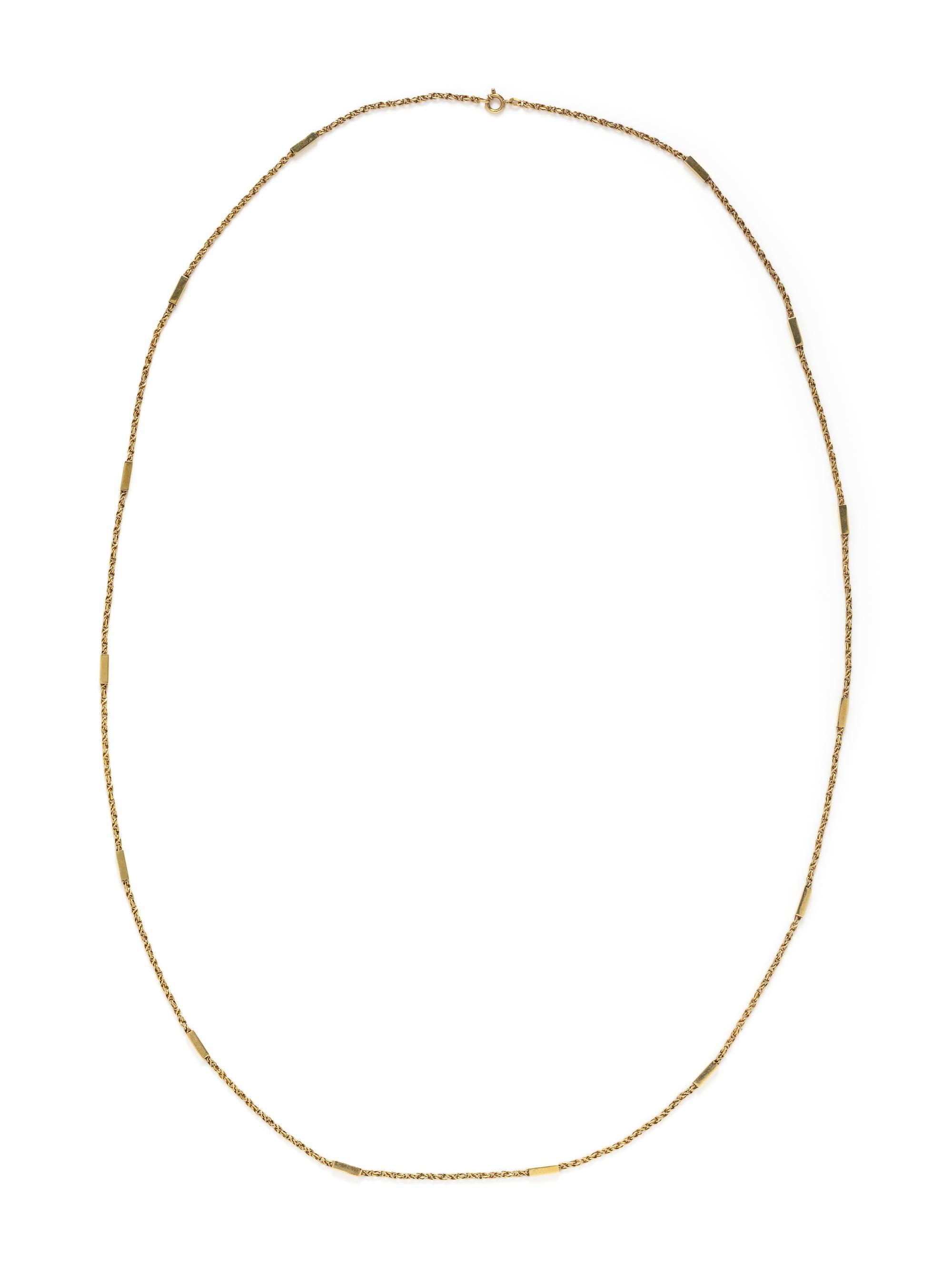 YELLOW GOLD FANCY LINK LONG CHAIN