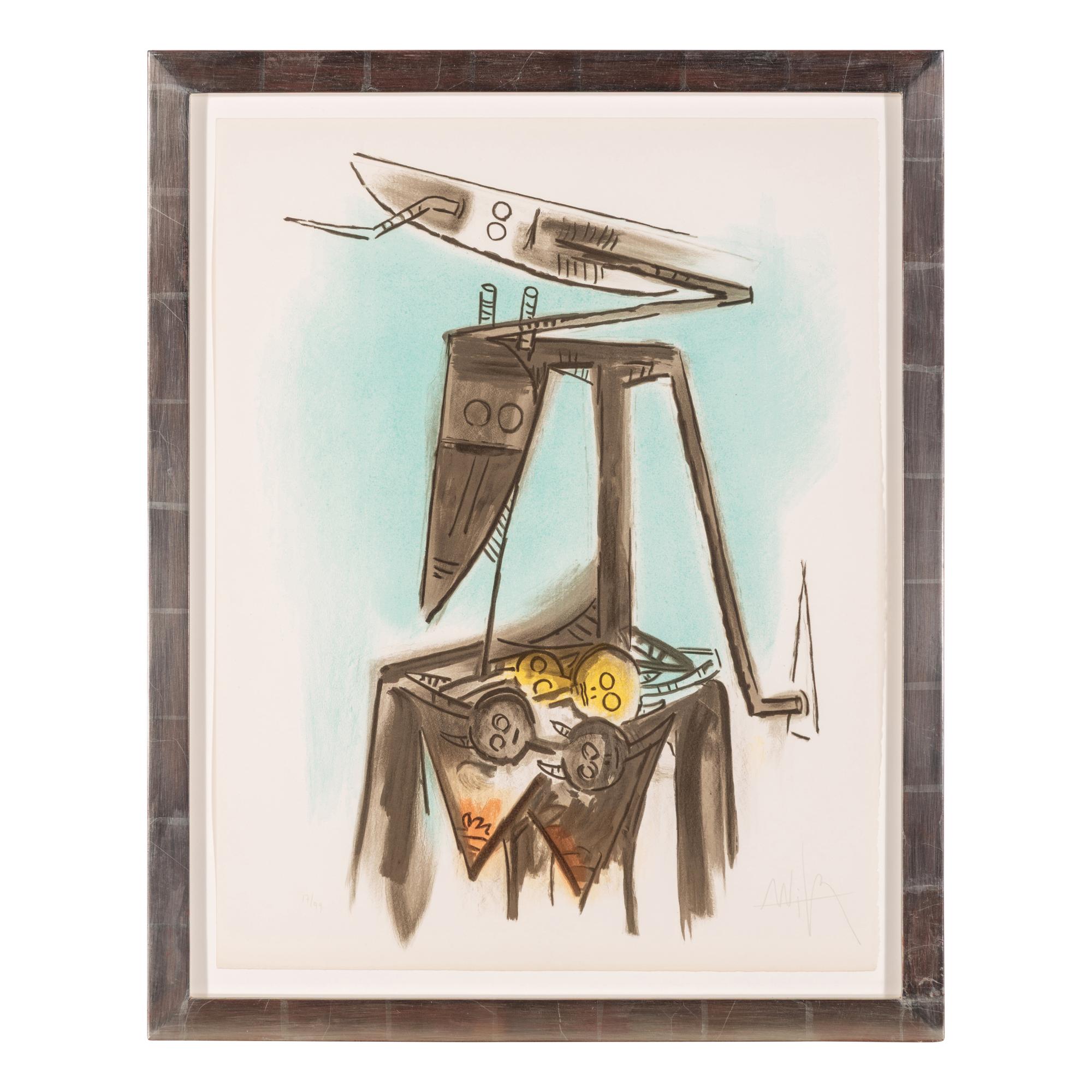 Wifredo Lam (Cuban, 1902–1982) — Taureau-trois-graines s'est laisse' pousser les dents , 1973