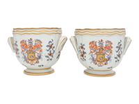A Pair of French Porcelain Cache Pots
