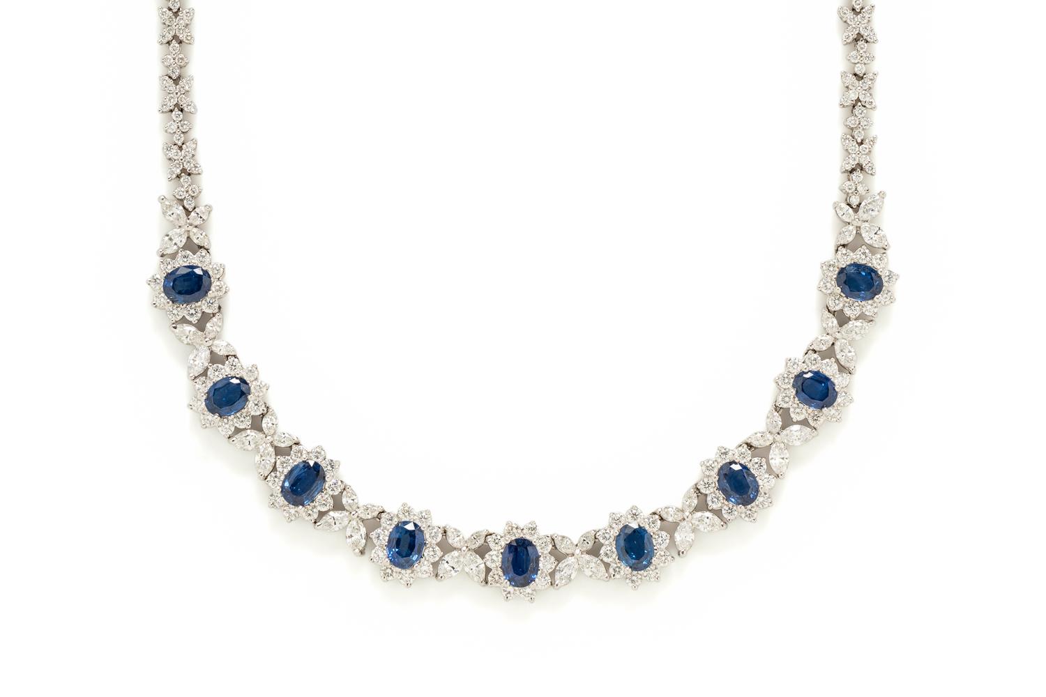 SAPPHIRE AND DIAMOND NECKLACE