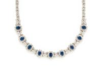 SAPPHIRE AND DIAMOND NECKLACE