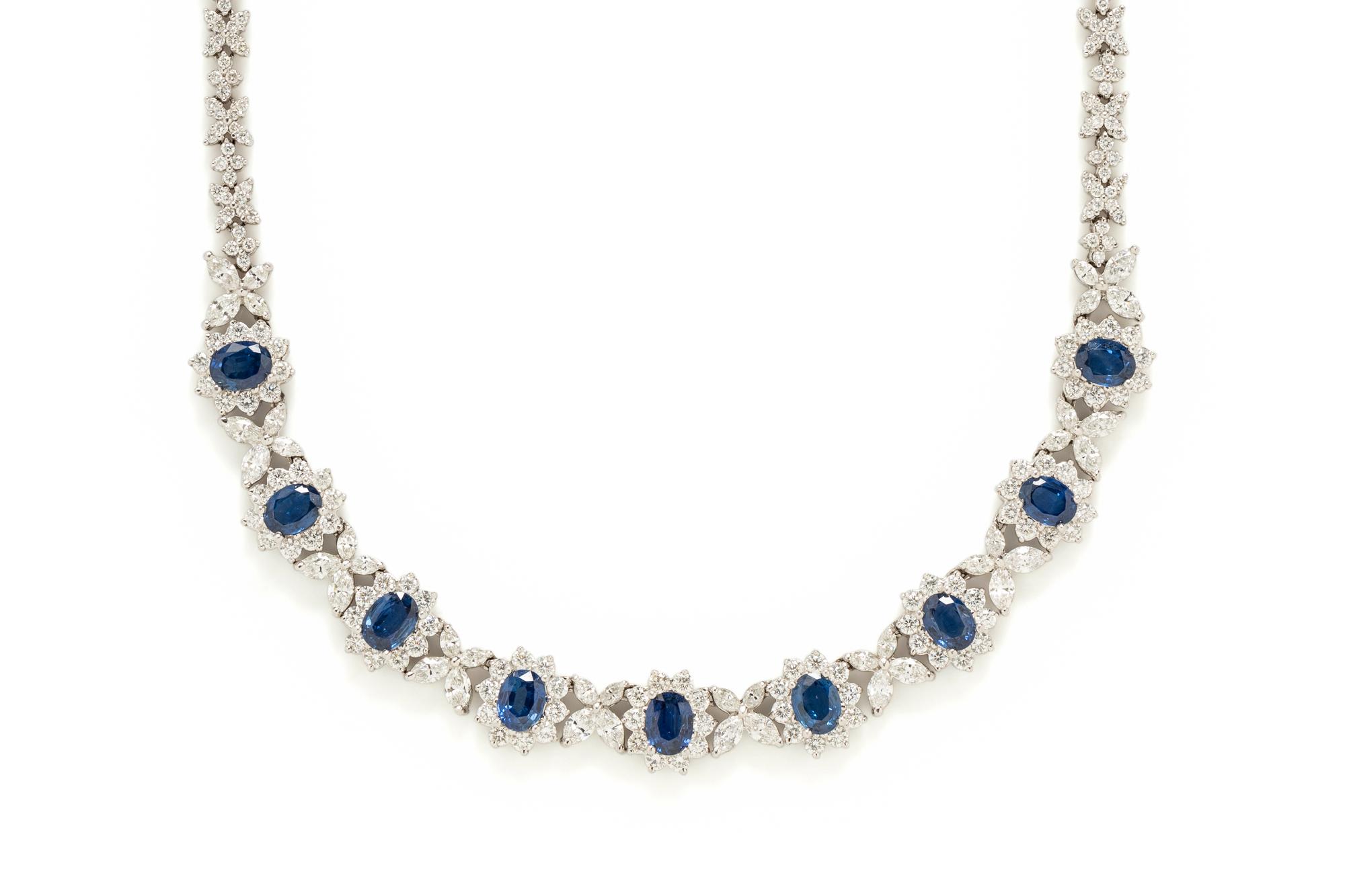 SAPPHIRE AND DIAMOND NECKLACE