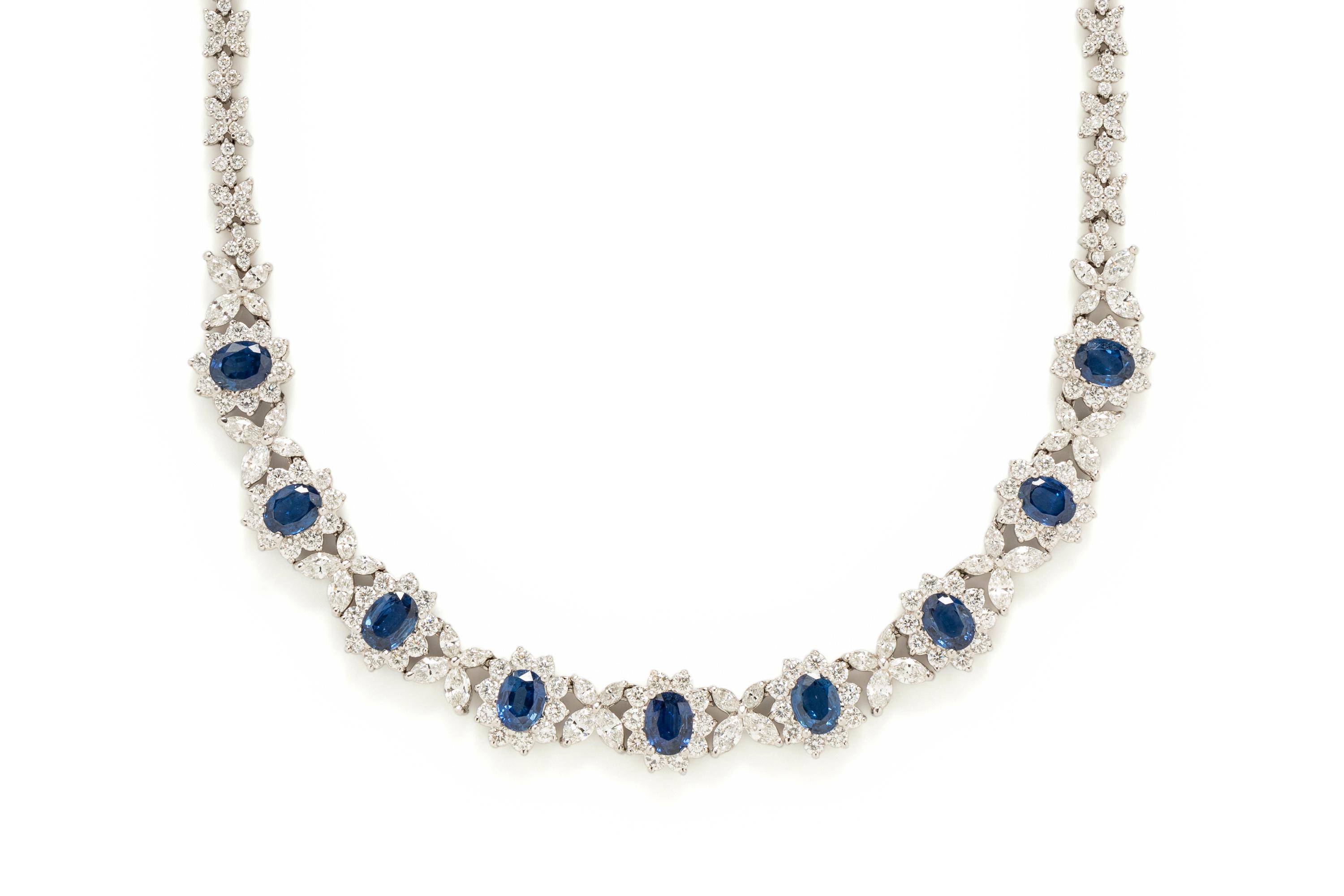 SAPPHIRE AND DIAMOND NECKLACE