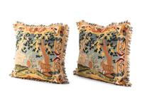 A Pair of Gros and Petit Point Upholstered Cushions