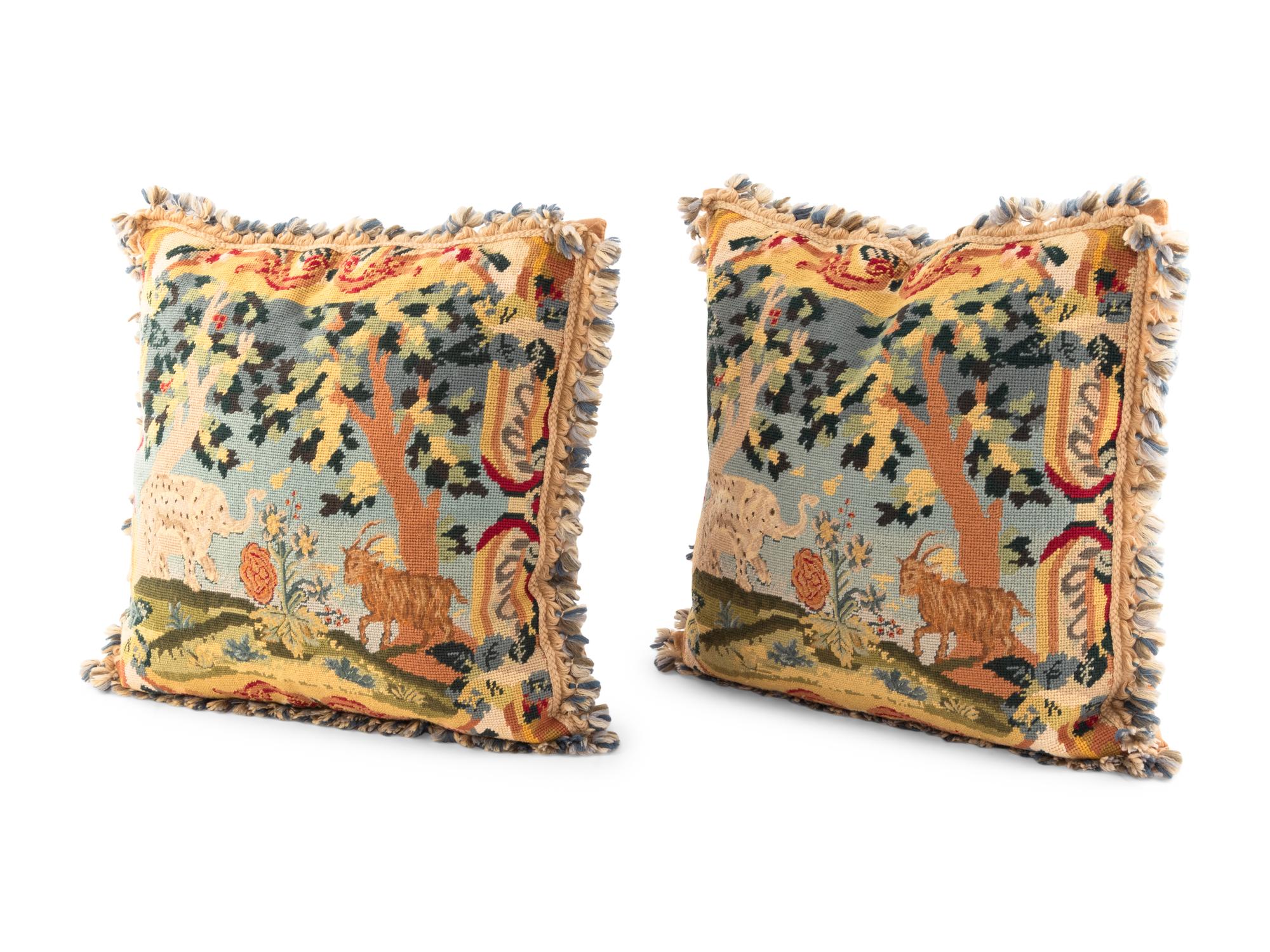 A Pair of Gros and Petit Point Upholstered Cushions