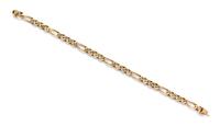 A 14 Karat Yellow Gold Figarro Link Bracelet, 12.40 dwts.