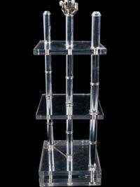 A Pair of Modernist Acrylic and Chrome Lamps