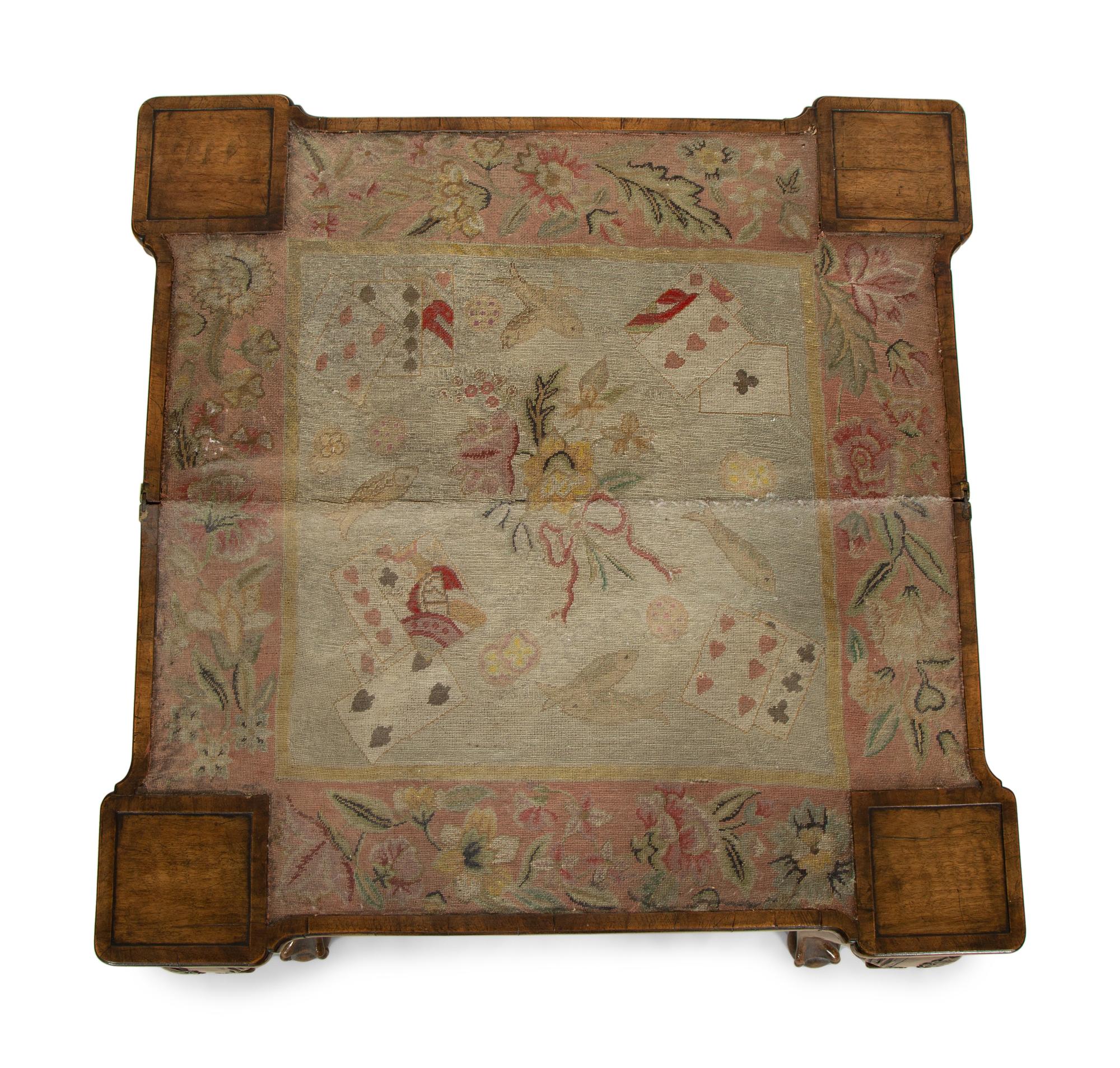A George II Style Walnut Flip-Top Game Table