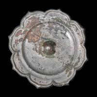 A Small Chinese Silvered Bronze Mirror, Tang Dynasty 唐代 葵花鏡