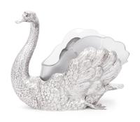 A German Silver and Frosted Glass Swan Centerpiece