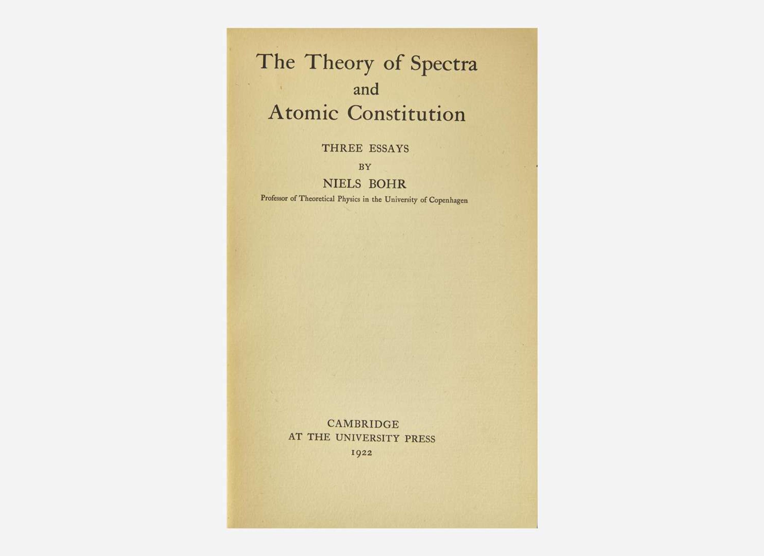 [Science, Medicine & Mathematics] Bohr, Niels: The Theory of Spectra and Atomic Constitution