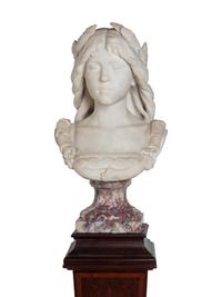 An Italian Carved Marble Bust of a Lady