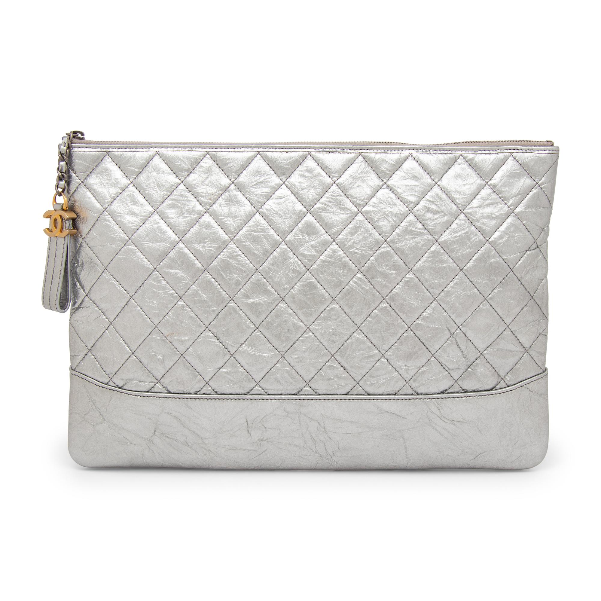 Chanel, Silver Gabrielle Flat Clutch