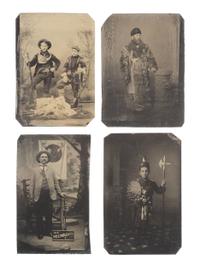[EARLY PHOTOGRAPHY]. 19 indoor & outdoor tintypes, incl. hunters, cowboys, & curious characters.