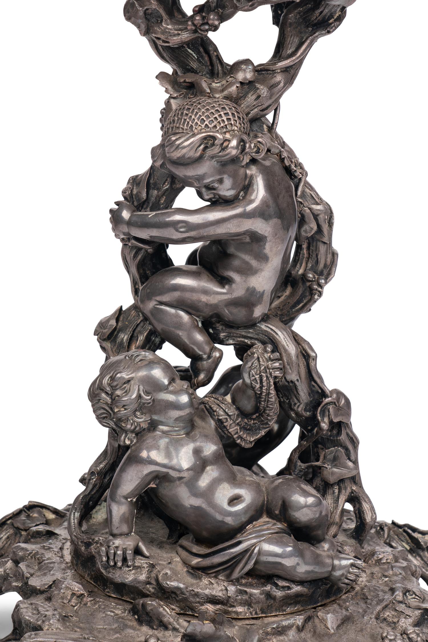 A Napoleon III Electroplated Bronze Centerpiece