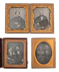 [EARLY PHOTOGRAPHY]. 9 half plate daguerreotypes featuring husbands and wives.