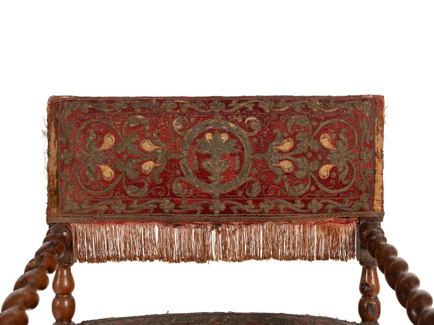 A Set of Four Baroque Revival Walnut Armchairs