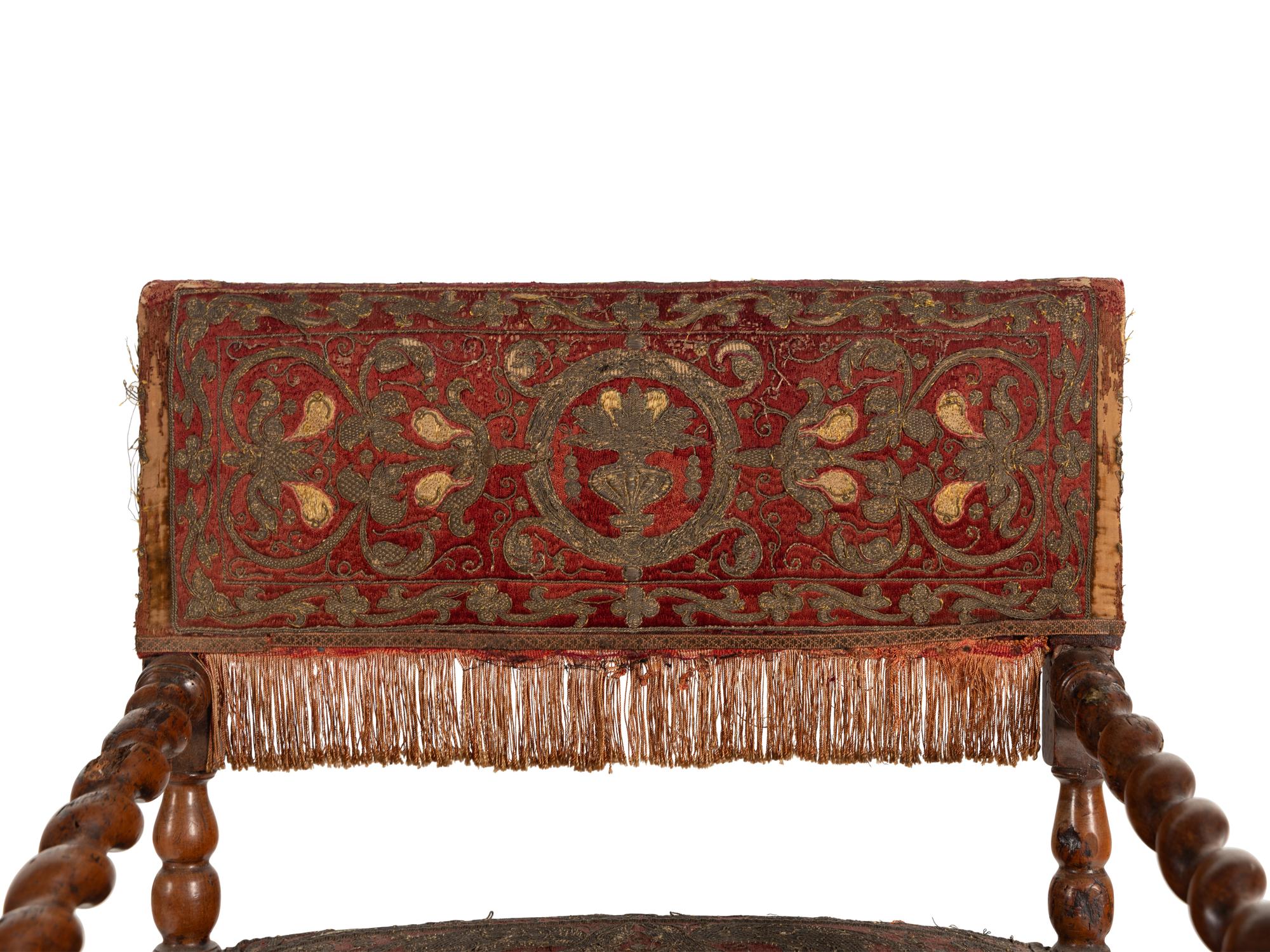 A Set of Four Baroque Revival Walnut Armchairs