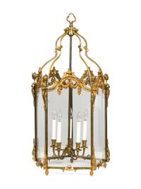 A Pair of Louis XVI Style Gilt Metal Hall Lanterns — 20TH CENTURY
