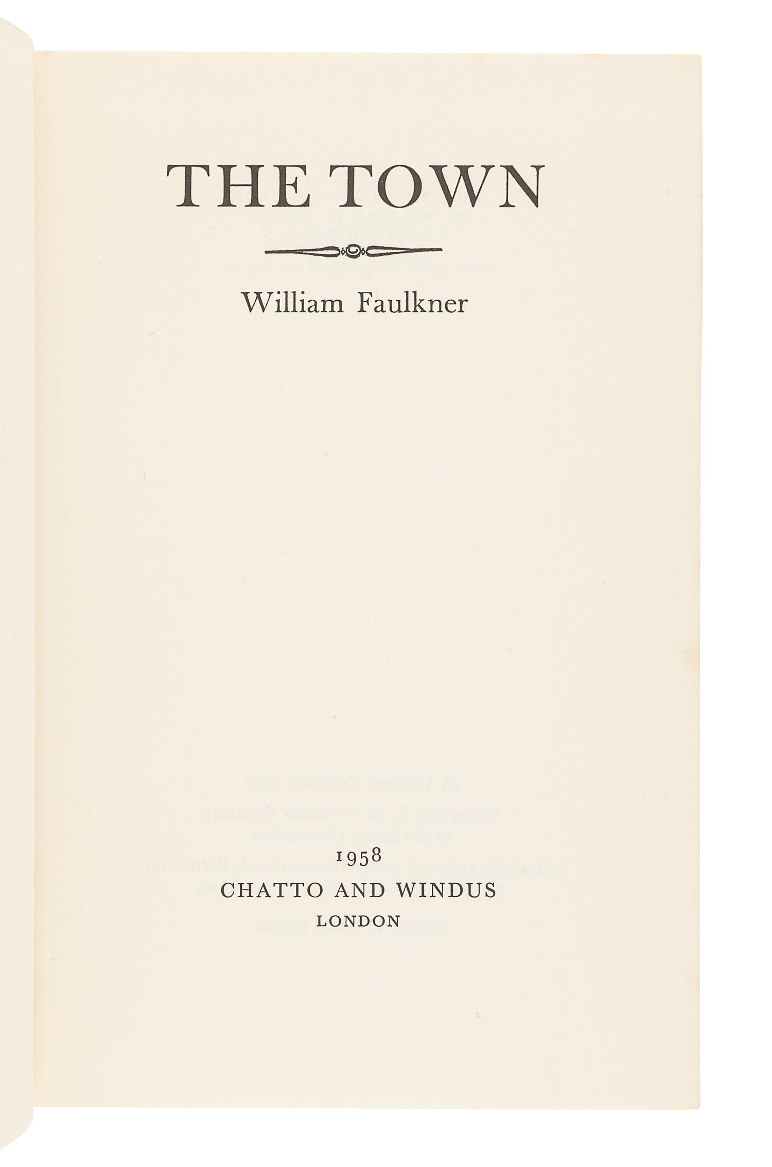 FAULKNER, William (1897-1962). A group of FIRST ENGLISH EDITIONS or later American printings of Faulkner's works, comprising: