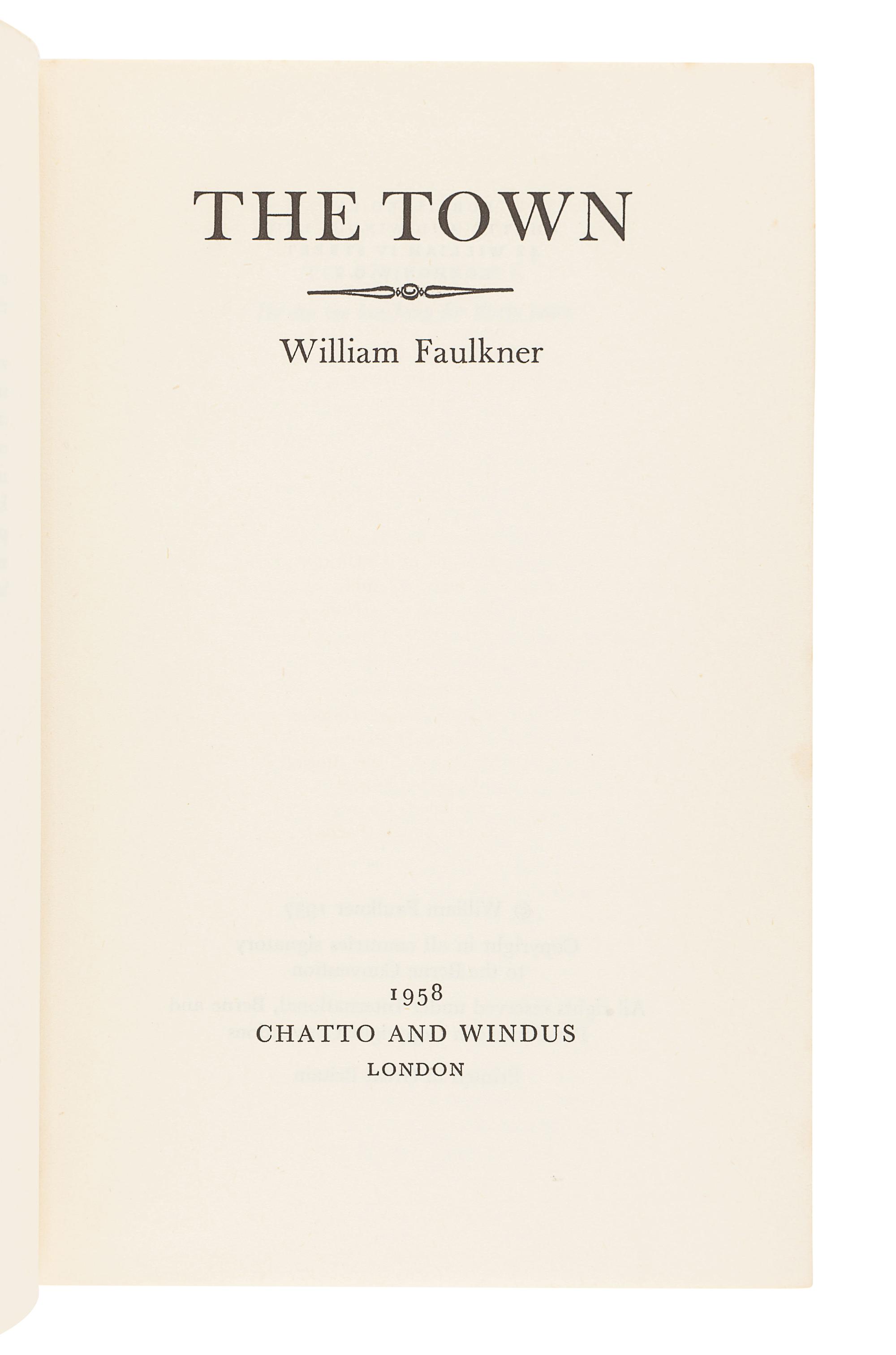 FAULKNER, William (1897-1962). A group of FIRST ENGLISH EDITIONS or later American printings of Faulkner's works, comprising: