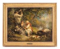 Manner of George Morland, (British, 1763-1804), Hunting Party