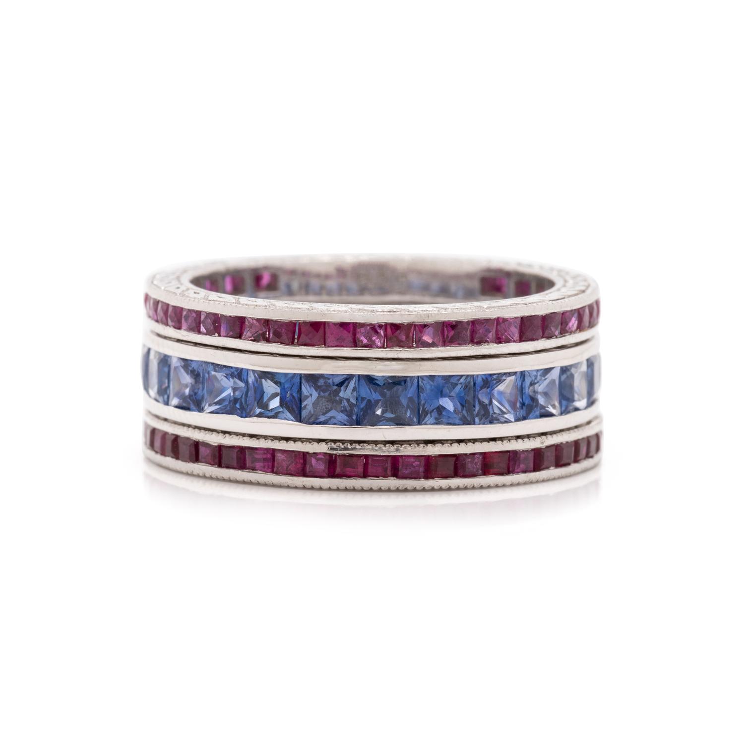 COLLECTION OF GEMSTONE ETERNITY BANDS