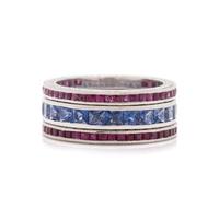 COLLECTION OF GEMSTONE ETERNITY BANDS