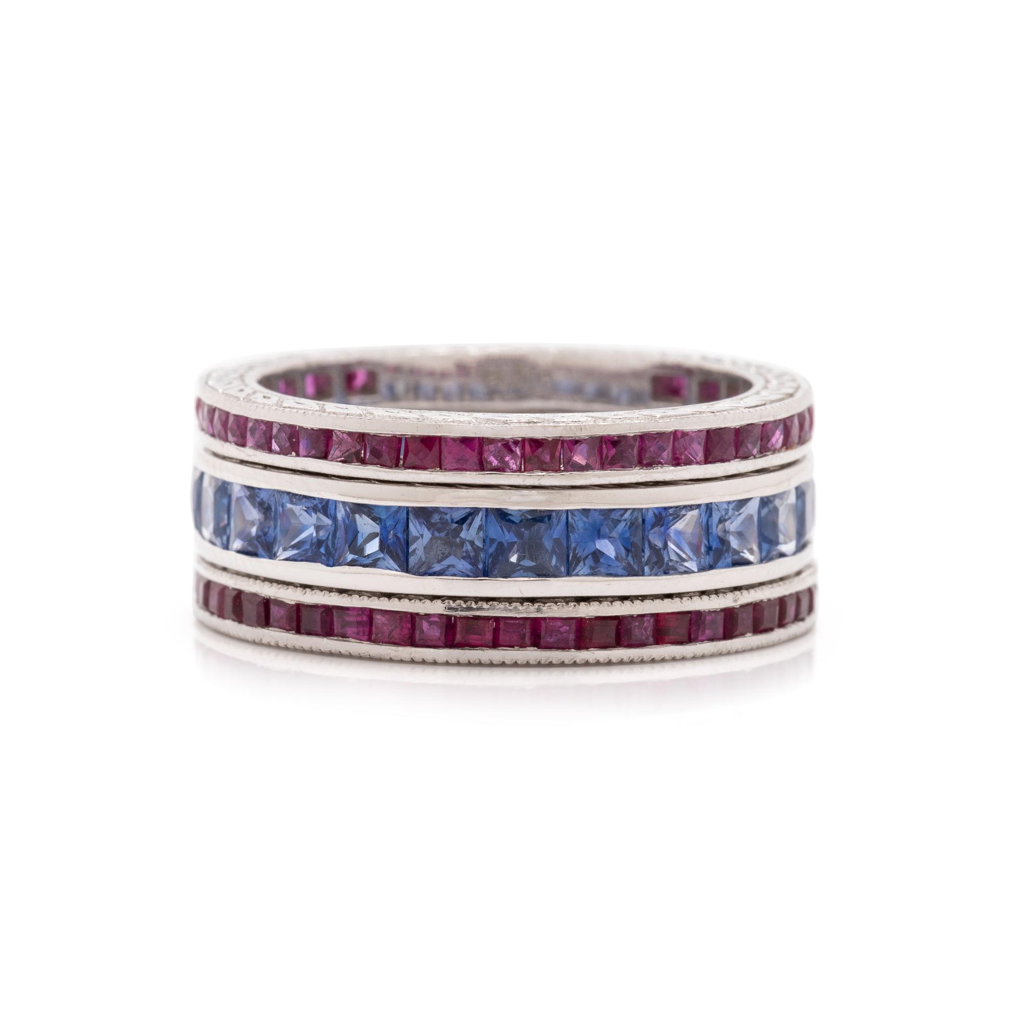 COLLECTION OF GEMSTONE ETERNITY BANDS