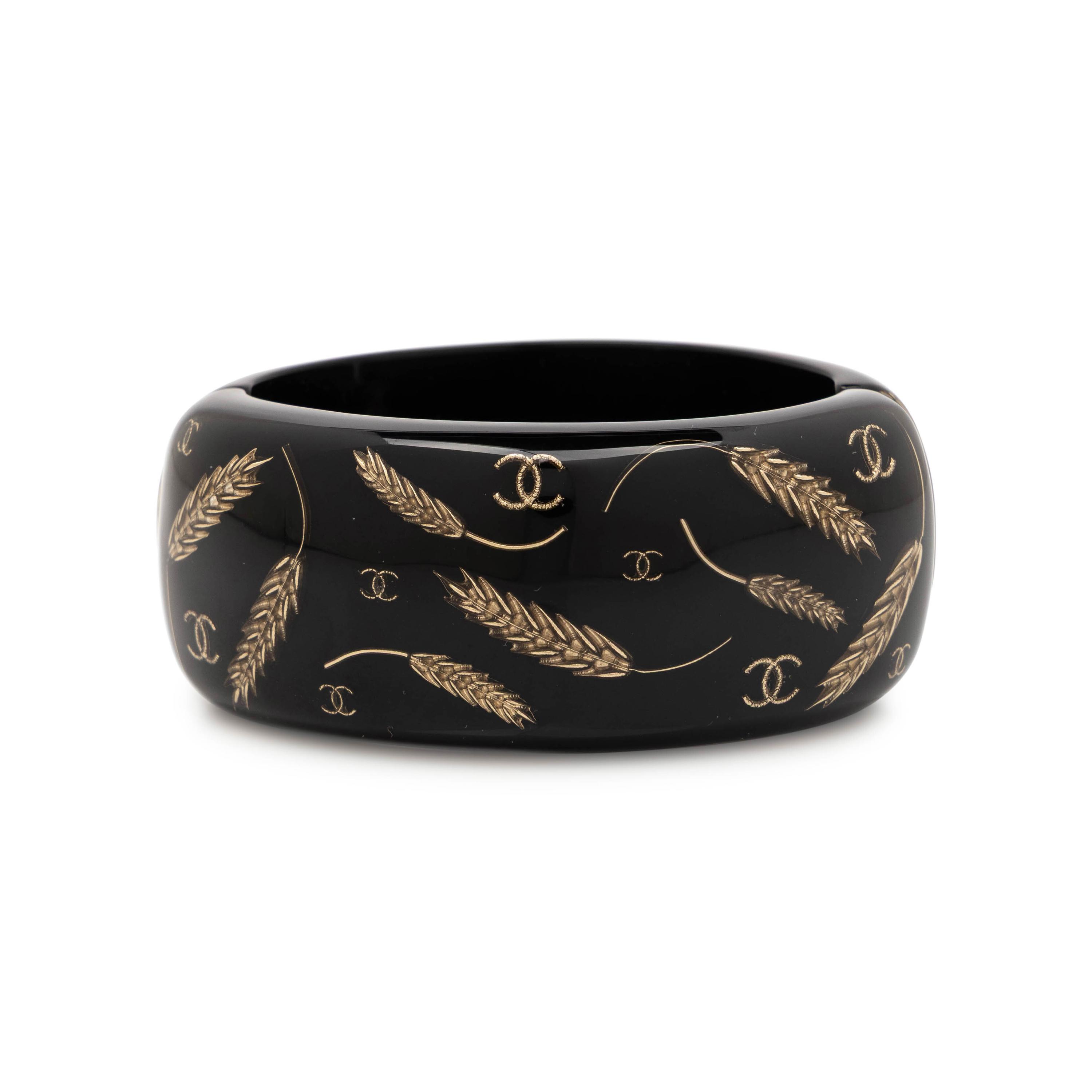 Chanel, CC Wheat Resin Cuff Bracelet