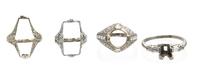 A Collection of Platinum, White Gold and Diamond Semi-Mounts, 9.80 dwts.
