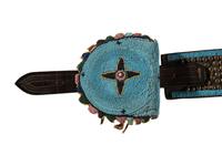Plateau Beaded and Tacked Belt, with Pouch