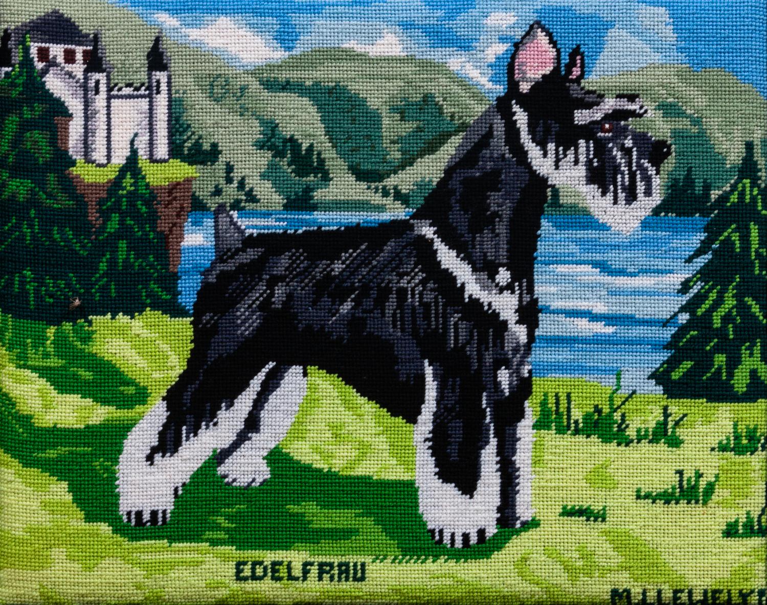 Three Works of Art depicting Schnauzers Largest: 27 1/2 x 21 1/2 inches.