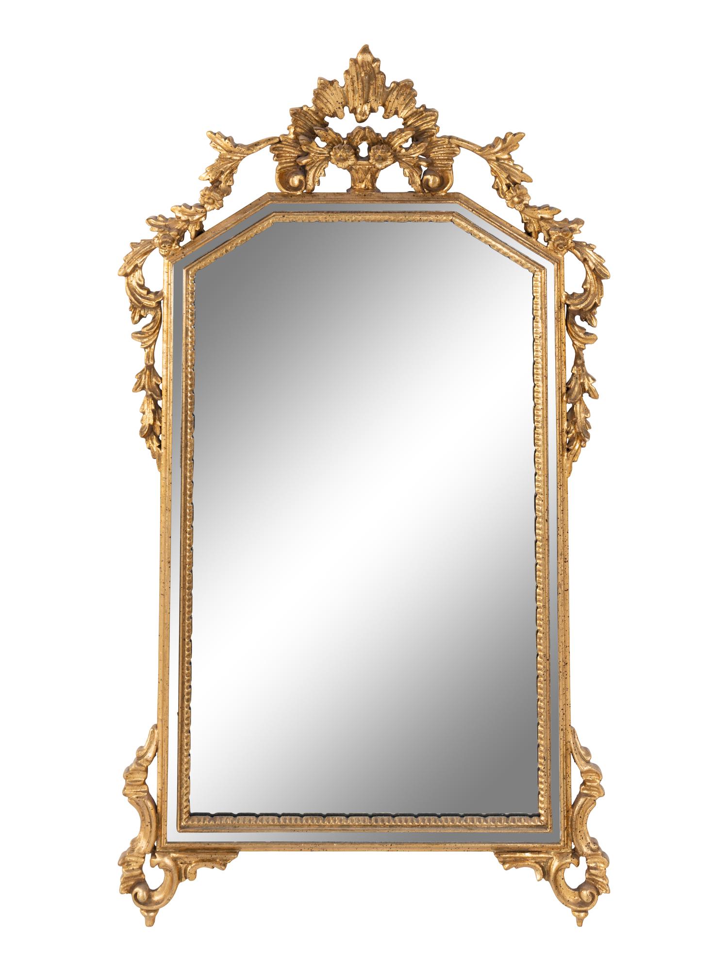 An Italian Baroque Style Giltwood Mirror
