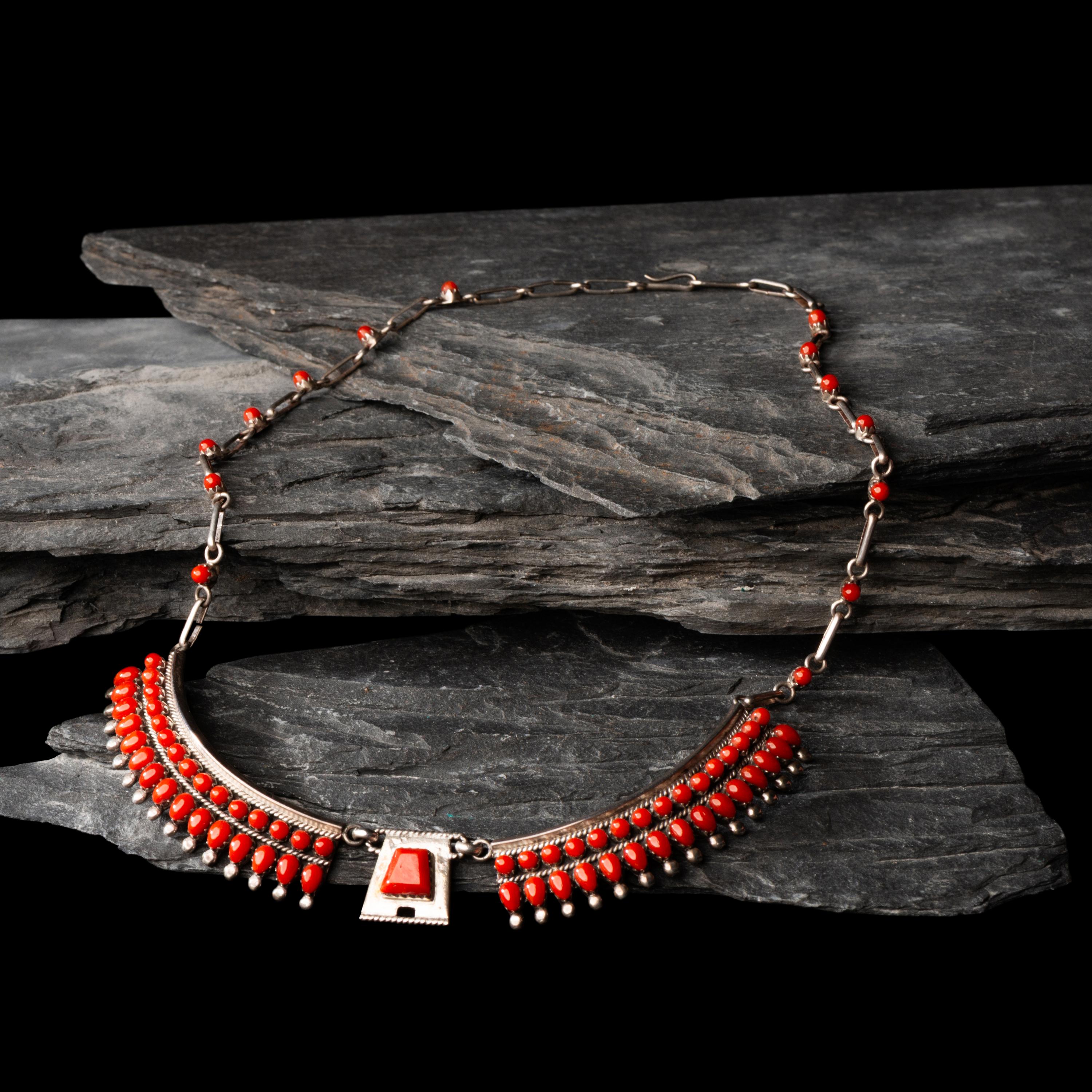 Michael Perry (Diné, b. 1972) — Sterling Silver and Coral Cuff Bracelet, PLUS