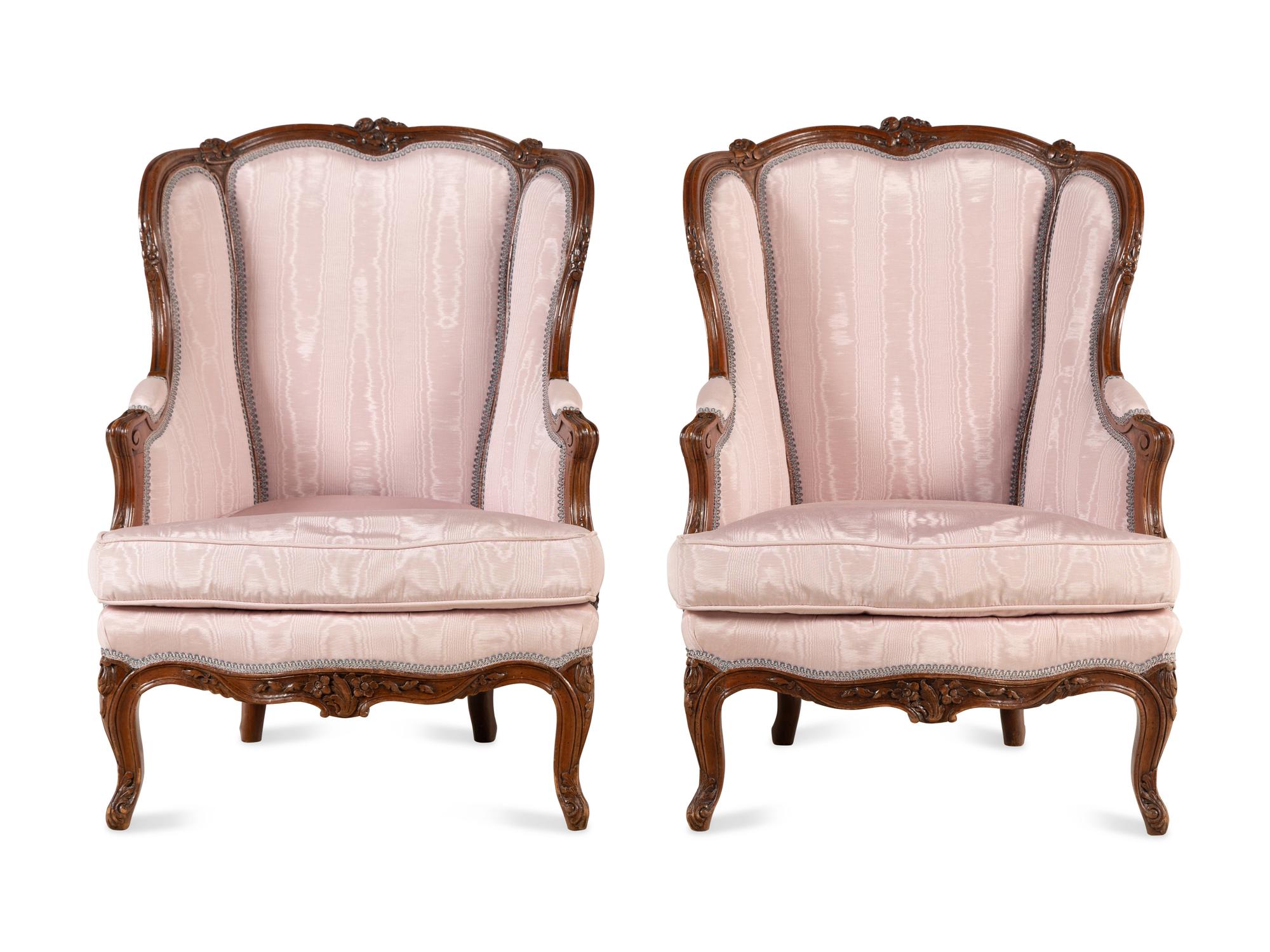 A Pair of Regence Walnut Bergeres
